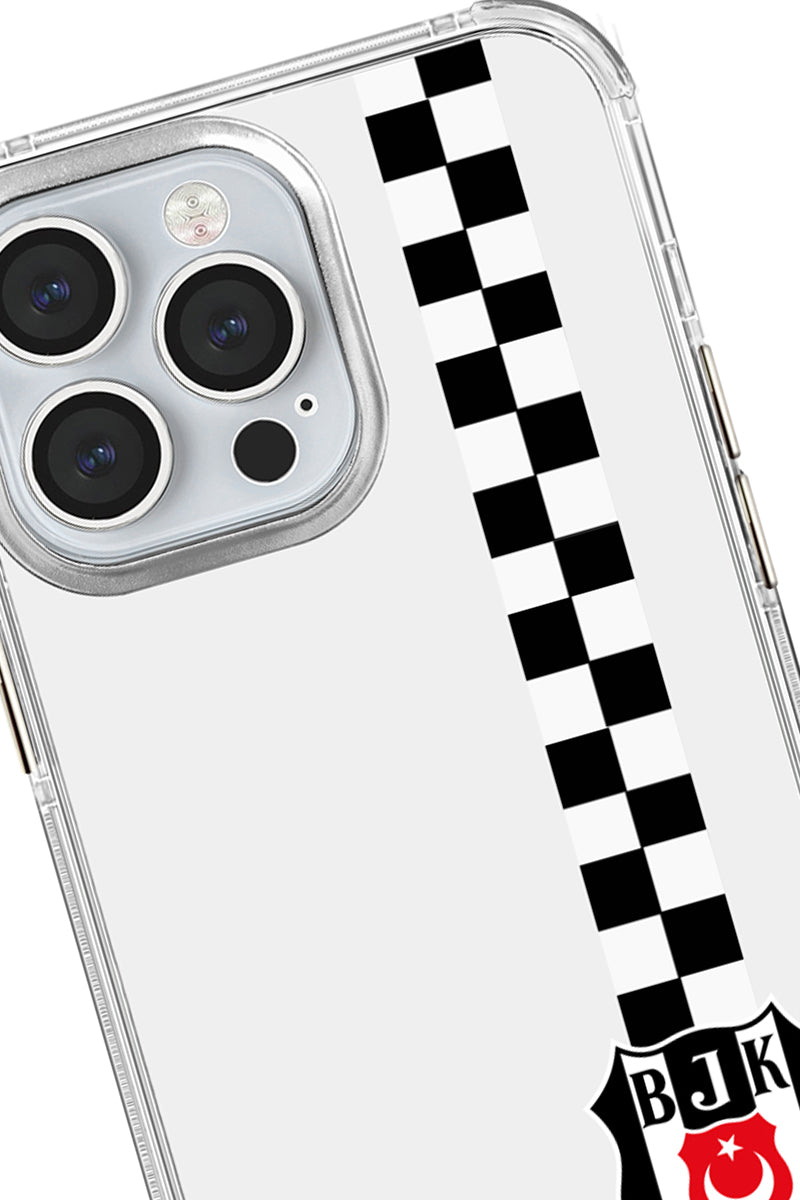 Beşiktaş Dama Şerit Arma Şeffaf Telefon Kılıfı