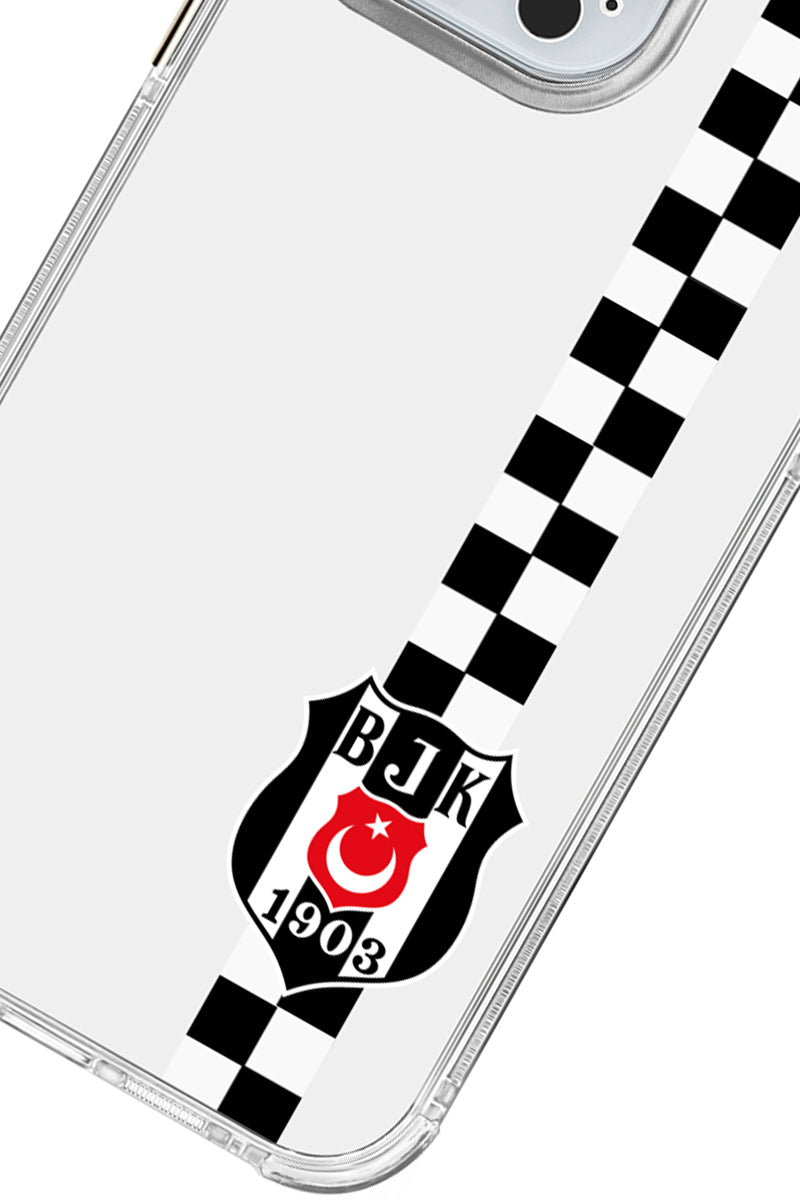 Beşiktaş Dama Şerit Arma Şeffaf Telefon Kılıfı