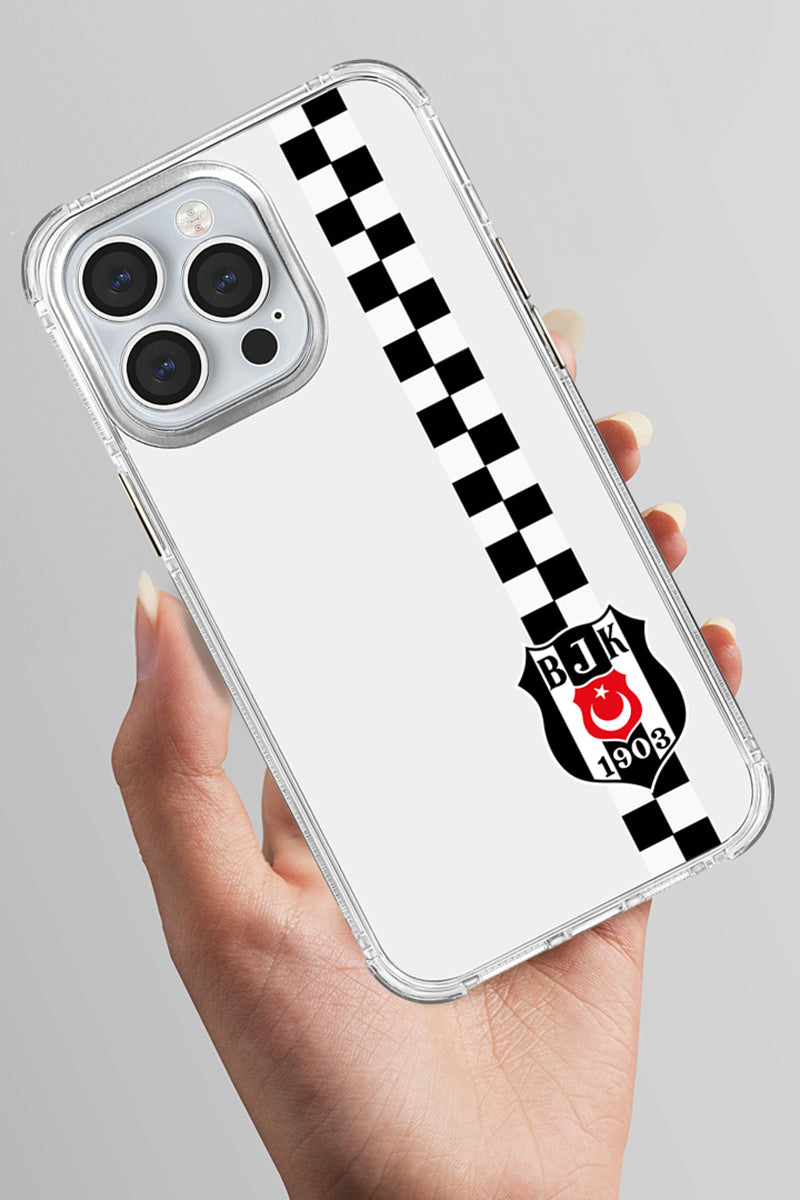 Beşiktaş Dama Şerit Arma Şeffaf Telefon Kılıfı