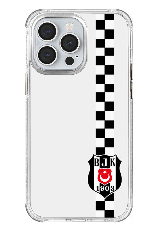 Beşiktaş Dama Şerit Arma Şeffaf Telefon Kılıfı