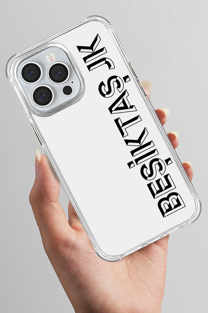 Beşiktaş JK Dikey Şeffaf Telefon Kılıfı