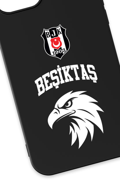 Beşiktaş Kolej Yazı Kartal Siyah Silikon Telefon Kılıfı