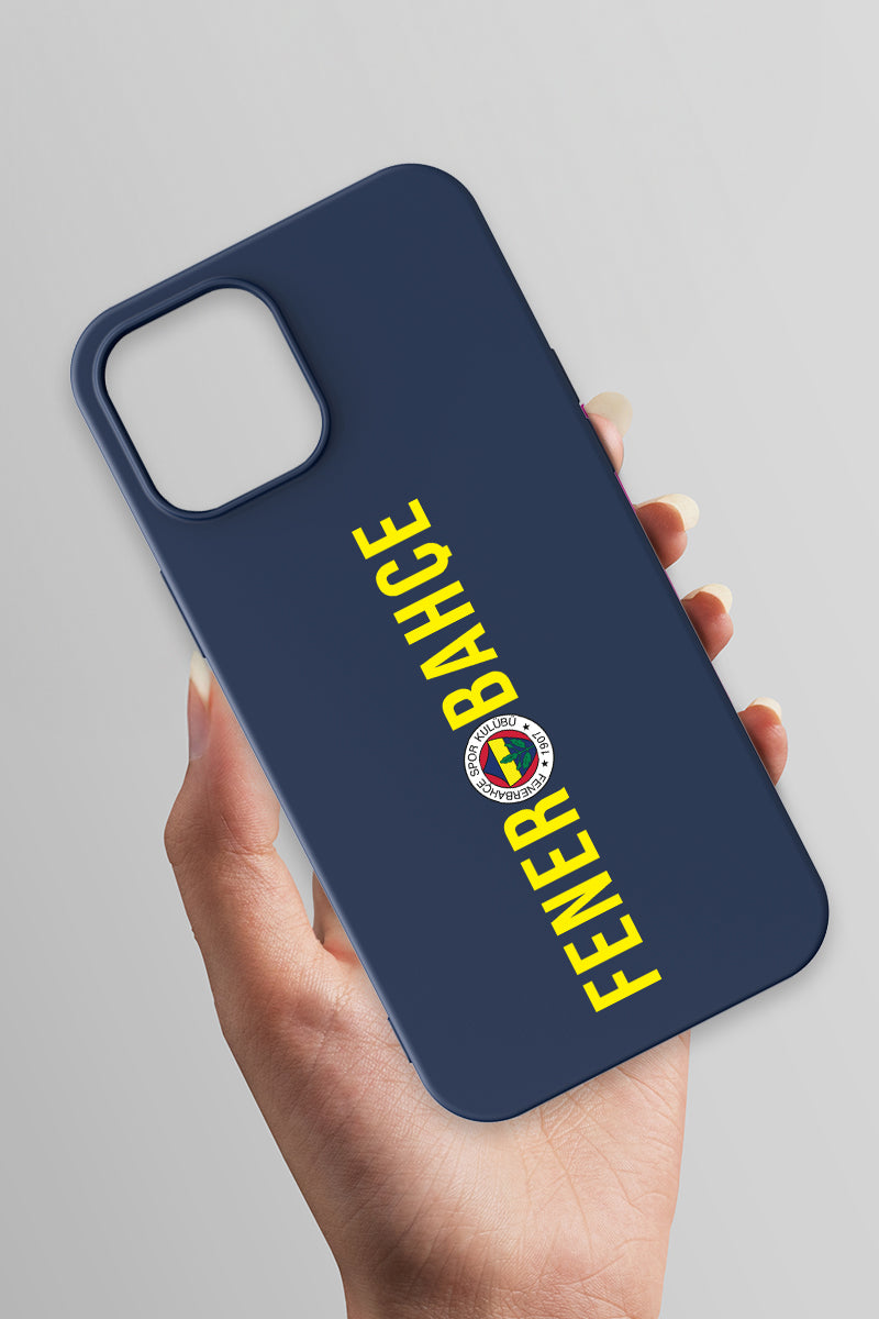 Fenerbahçe Dikey Yazı Lacivert Silikon Telefon Kılıfı