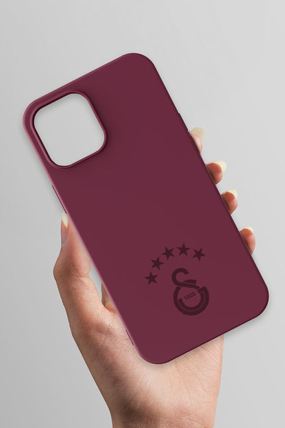 Galatasaray 5 Yıldız Bordo Silikon Telefon Kılıfı