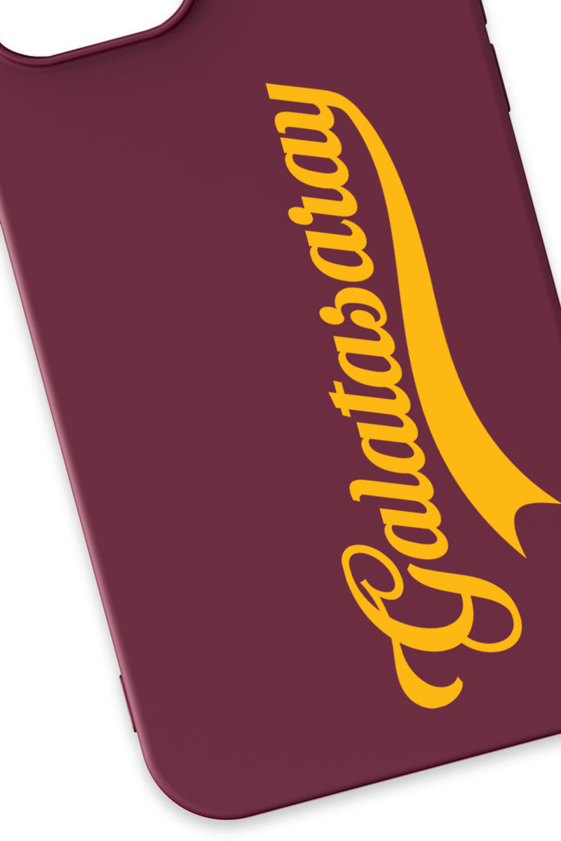 Galatasaray El Yazı Bordo Silikon Telefon Kılıfı