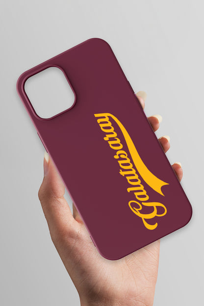 Galatasaray El Yazı Bordo Silikon Telefon Kılıfı