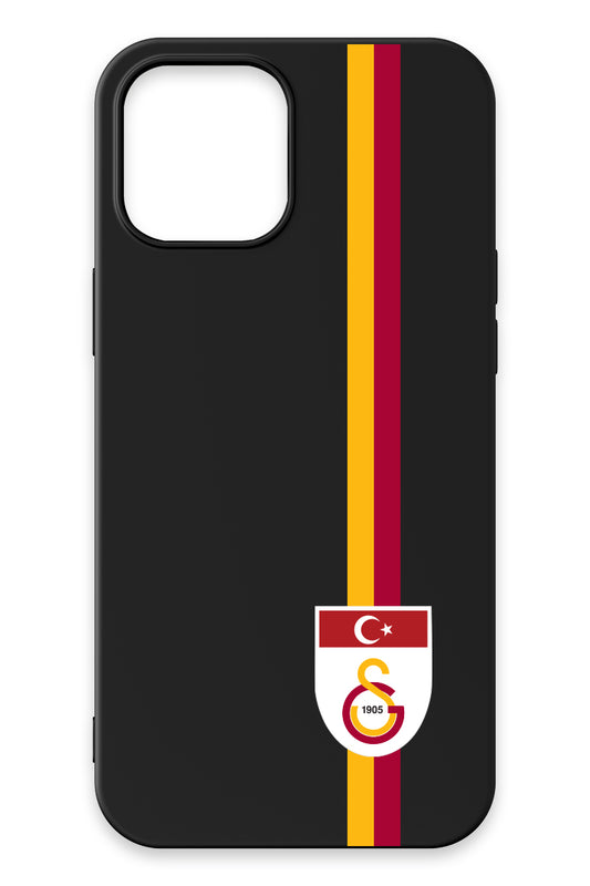 Galatasaray Parçalı Şerit Bayrak Arma Siyah Silikon Telefon Kılıfı
