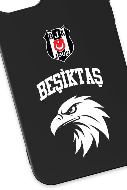 Beşiktaş Kolej Yazı Kartal Siyah Silikon Telefon Kılıfı