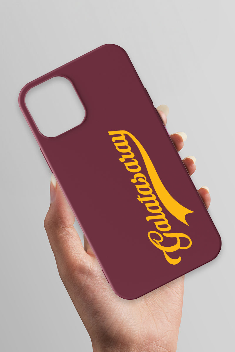 Galatasaray El Yazı Bordo Silikon Telefon Kılıfı