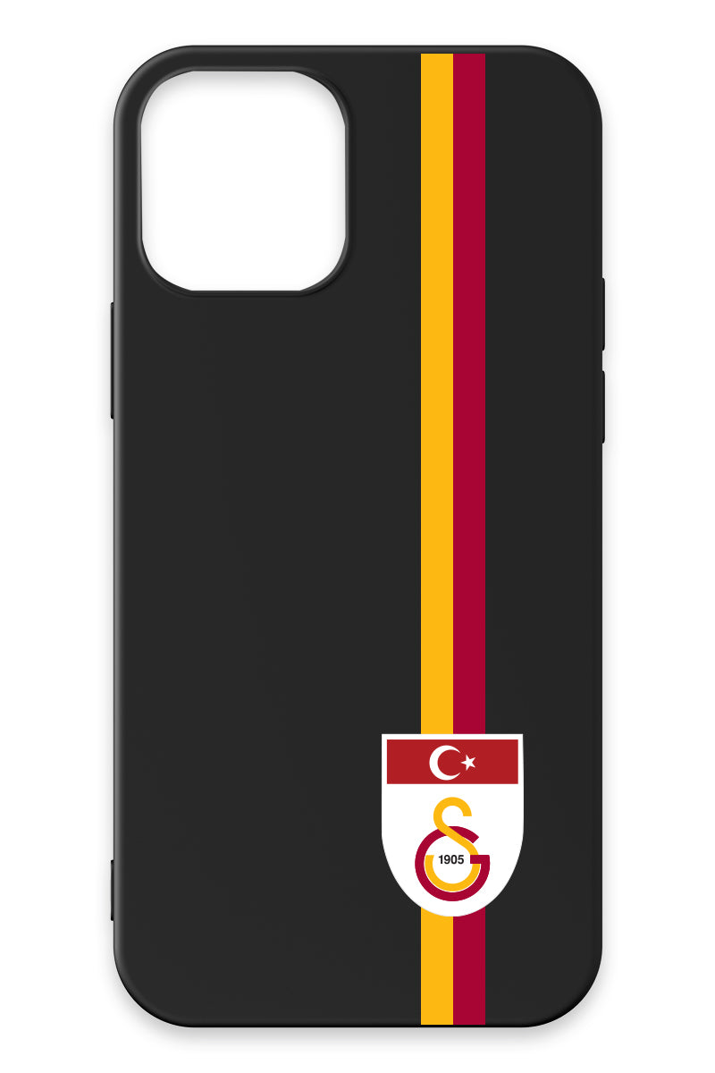 Galatasaray Parçalı Şerit Bayrak Arma Siyah Silikon Telefon Kılıfı