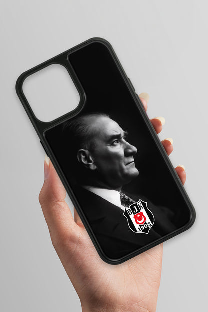 Beşiktaş Büyük Atatürk Cam Telefon Kılıfı
