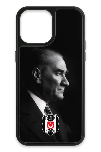 Beşiktaş Büyük Atatürk Cam Telefon Kılıfı