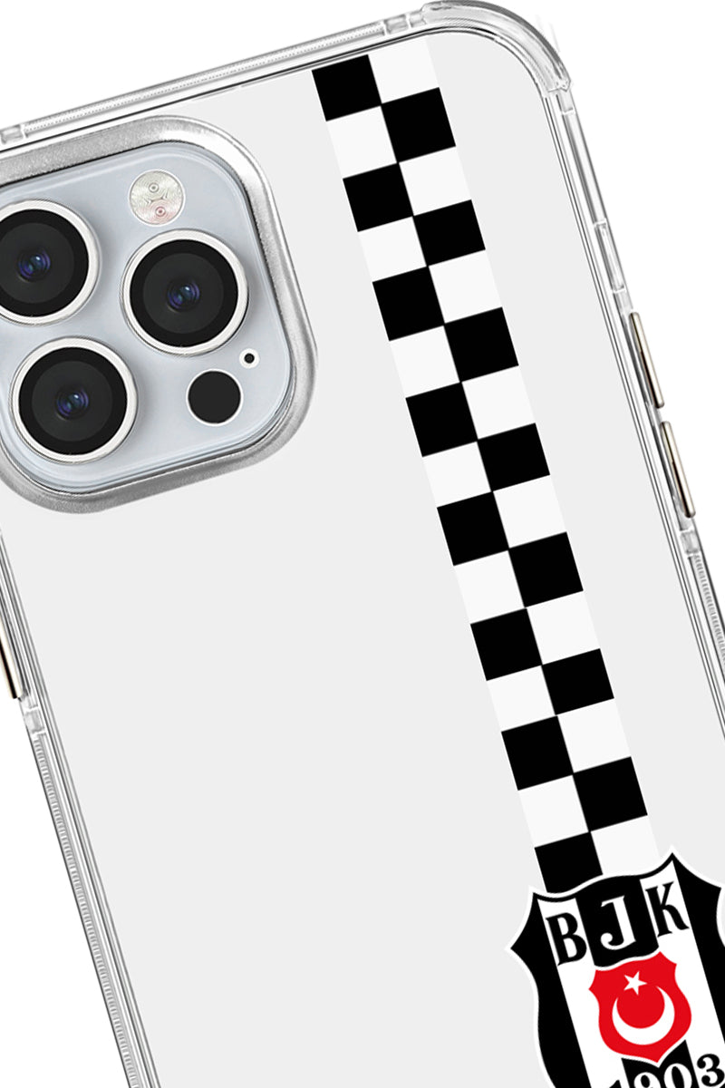 Beşiktaş Dama Şerit Arma Şeffaf Telefon Kılıfı