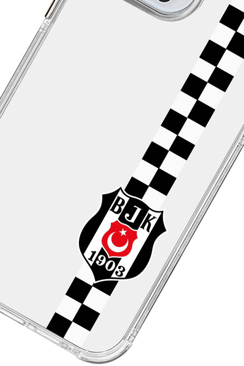 Beşiktaş Dama Şerit Arma Şeffaf Telefon Kılıfı