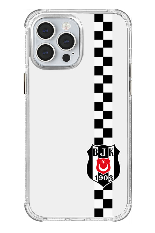 Beşiktaş Dama Şerit Arma Şeffaf Telefon Kılıfı