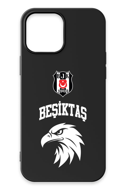 Beşiktaş Kolej Yazı Kartal Siyah Silikon Telefon Kılıfı