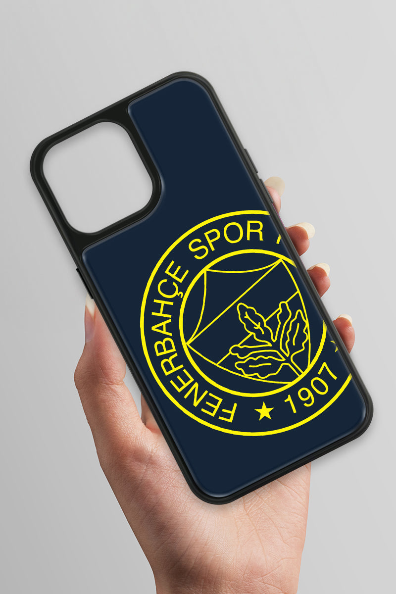 Fenerbahçe Büyük Sarı Arma Cam Telefon Kılıfı