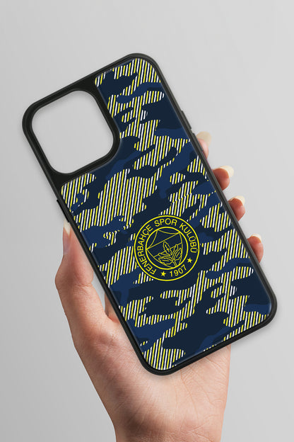 Fenerbahçe Dijital Kamuflaj Cam Telefon Kılıfı
