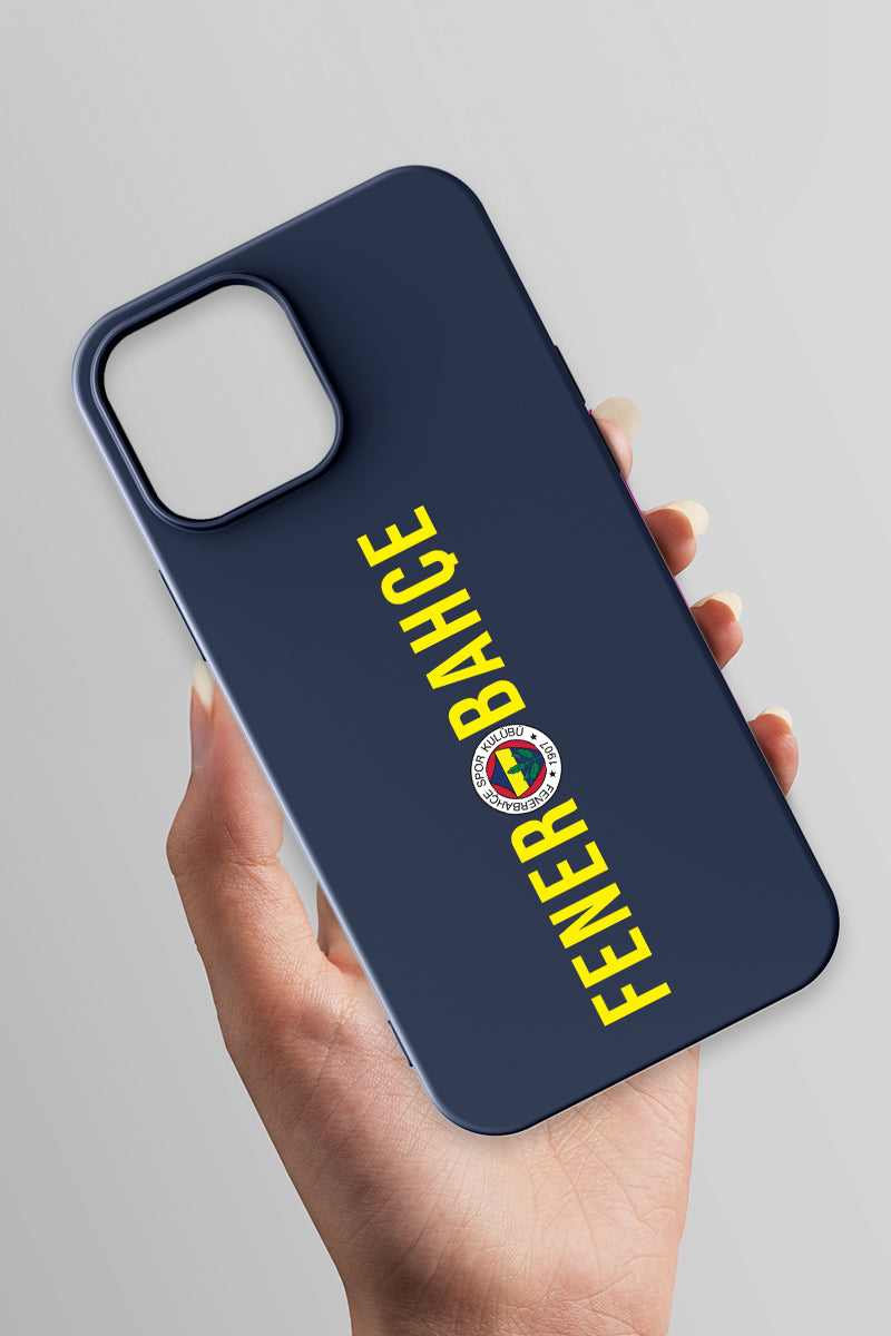 Fenerbahçe Dikey Yazı Lacivert Silikon Telefon Kılıfı