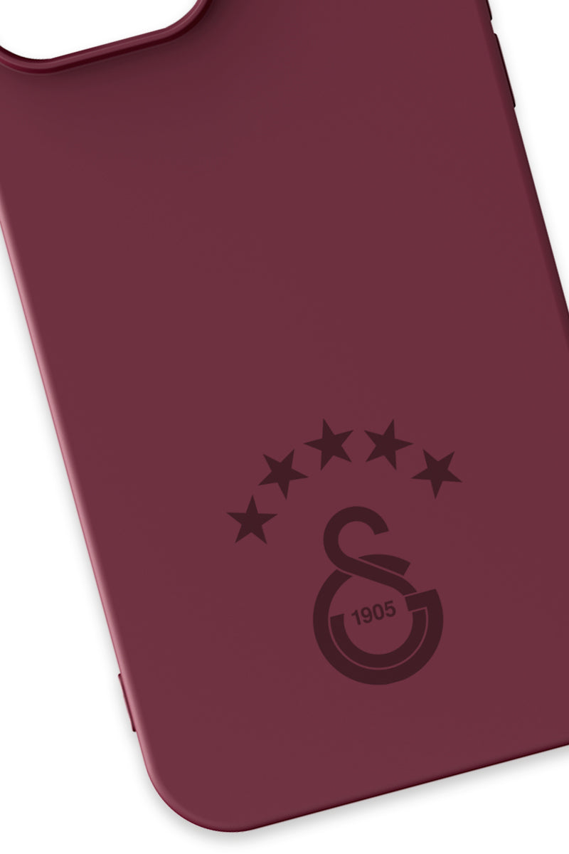 Galatasaray 5 Yıldız Bordo Silikon Telefon Kılıfı