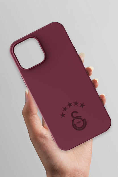 Galatasaray 5 Yıldız Bordo Silikon Telefon Kılıfı