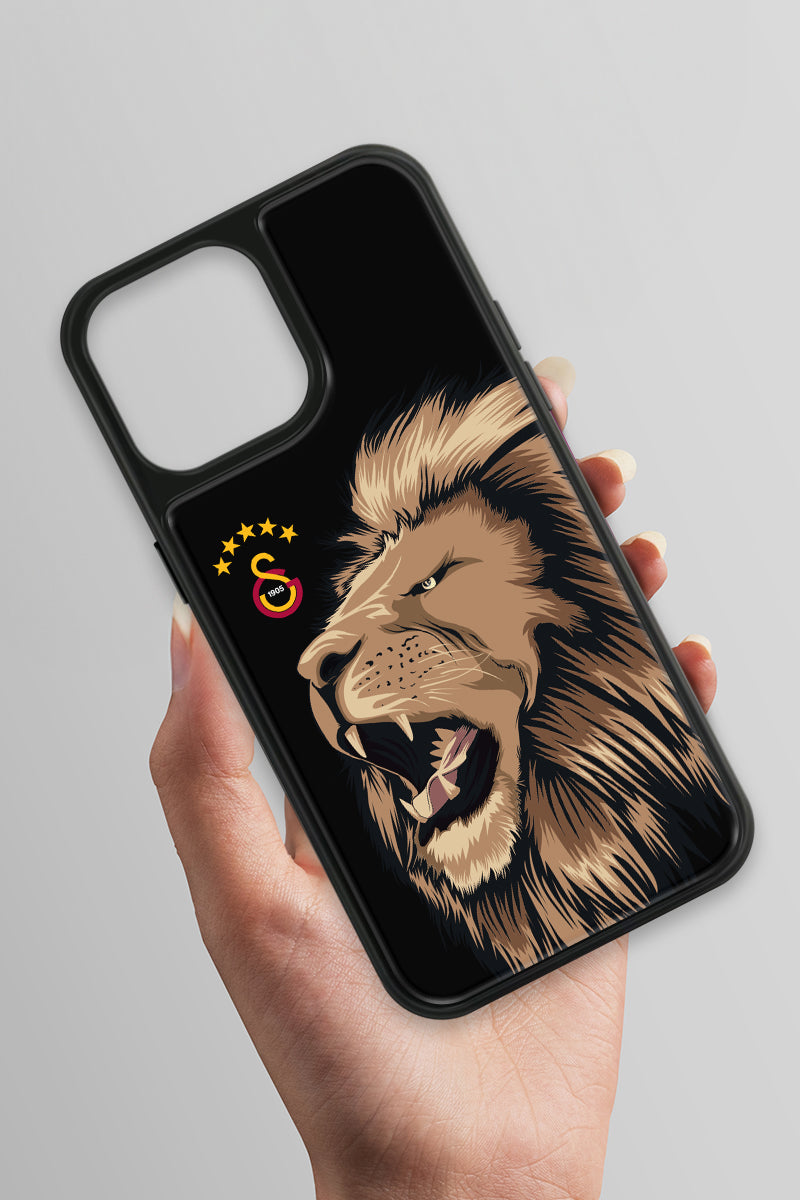 Galatasaray Aslan Gibi Kükre Cam Telefon Kılıfı