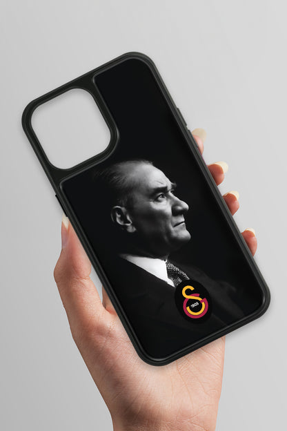 Galatasaray Büyük Atatürk Cam Telefon Kılıfı