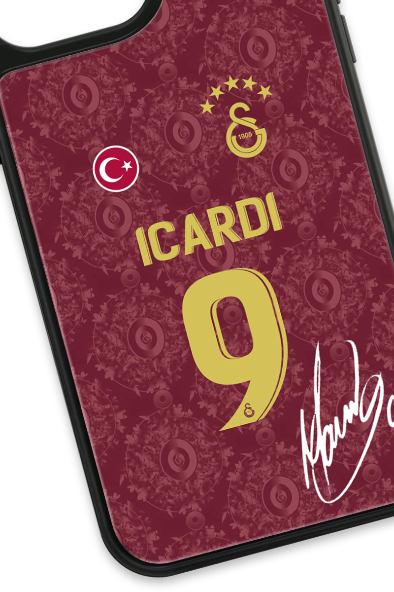 Galatasaray Mauro Icardi 3. Forma İmzalı Cam Telefon Kılıfı