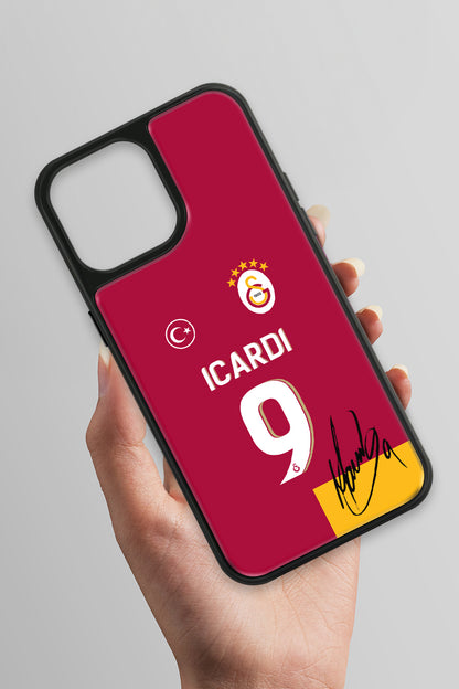 Galatasaray Mauro Icardi Parçalı Forma İmzalı Cam Telefon Kılıfı