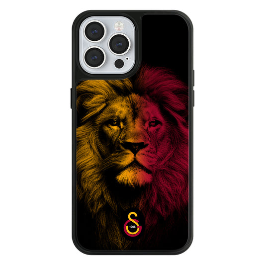 Galatasaray Sarı Kırmızı Parçalı Aslan Cam Telefon Kılıfı