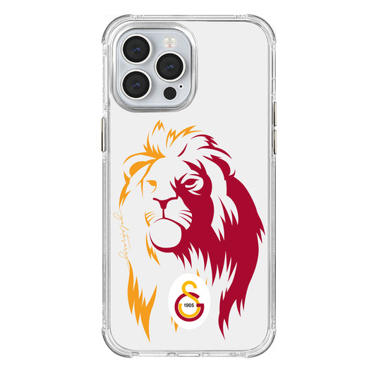 Galatasaray Sarıyla Kırmızı Aslan Şeffaf Telefon Kılıfı