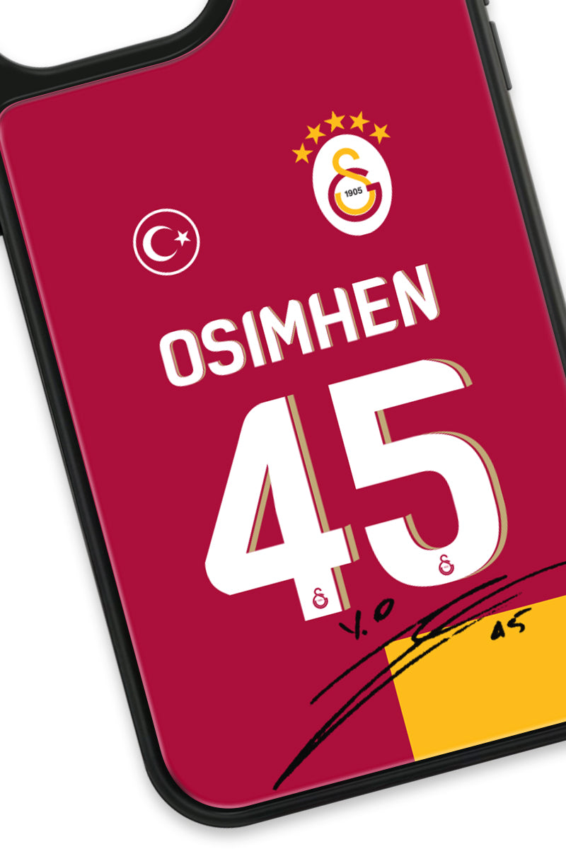 Galatasaray Victor Osimhen Parçalı Forma İmzalı Cam Telefon Kılıfı