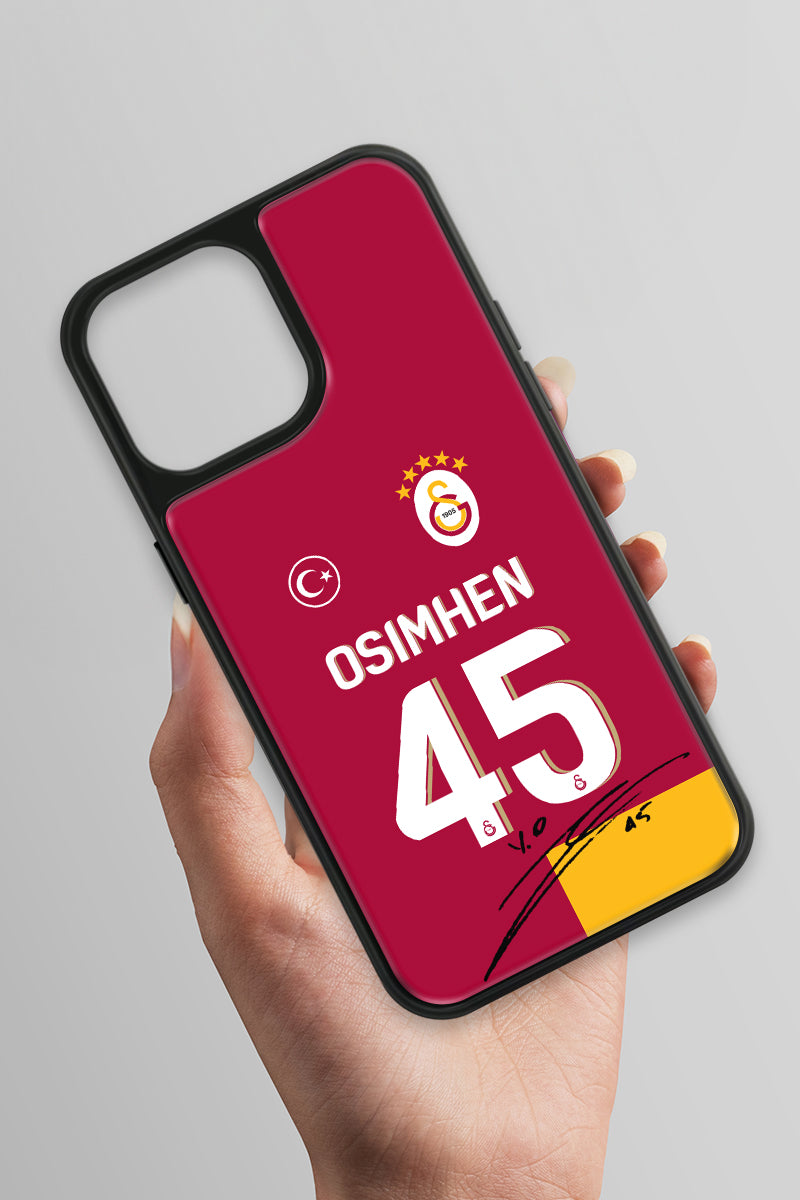 Galatasaray Victor Osimhen Parçalı Forma İmzalı Cam Telefon Kılıfı