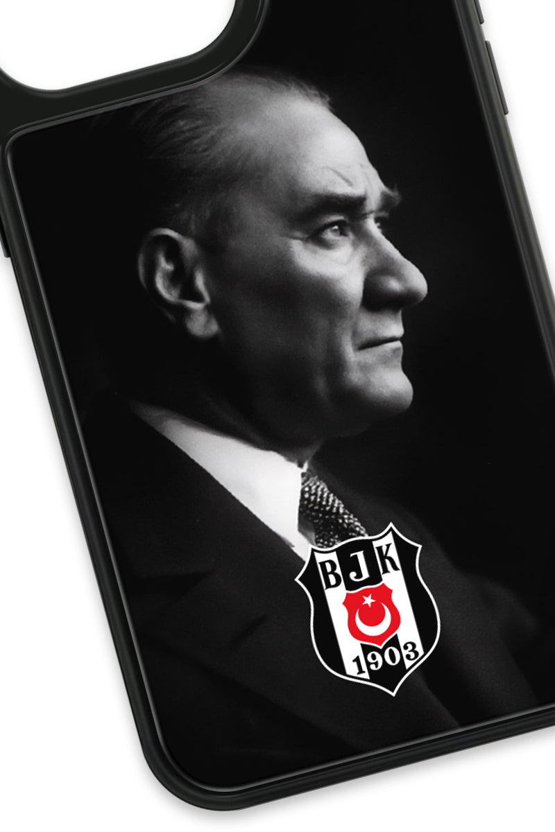 Beşiktaş Büyük Atatürk Cam Telefon Kılıfı