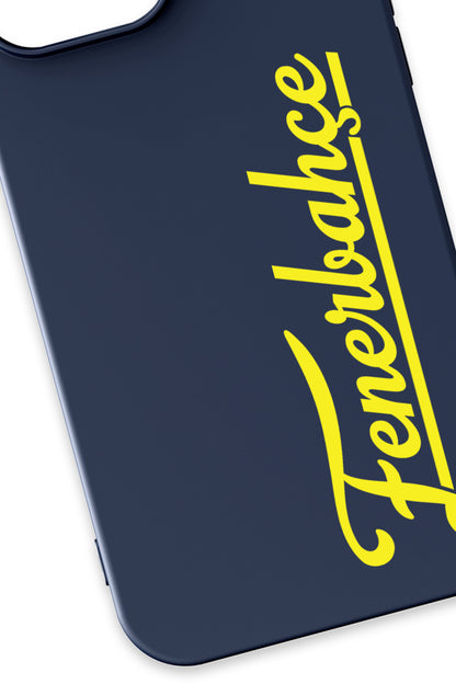 Fenerbahçe El Yazı Lacivert Silikon Telefon Kılıfı
