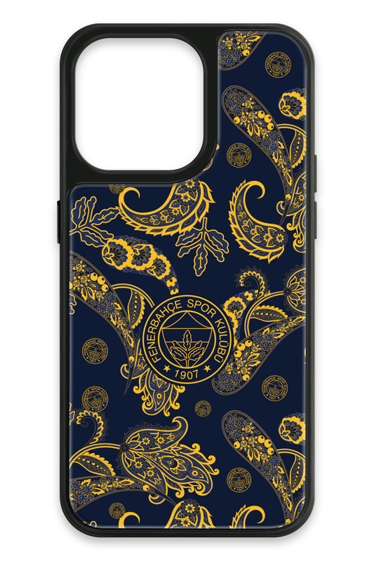 Fenerbahçe Şal Desenli Cam Telefon Kılıfı