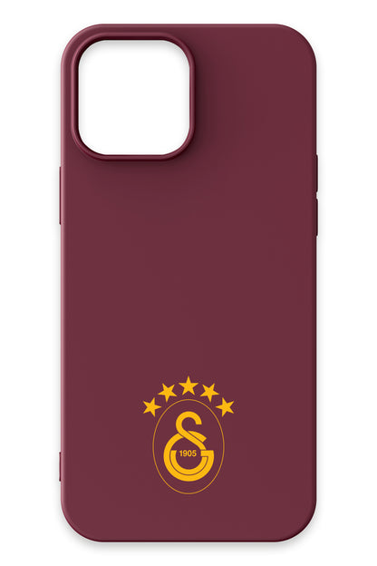 Galatasaray 5 Yıldız Sarı Arma Bordo Silikon Telefon Kılıfı
