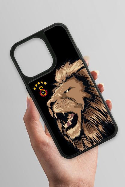 Galatasaray Aslan Gibi Kükre Cam Telefon Kılıfı