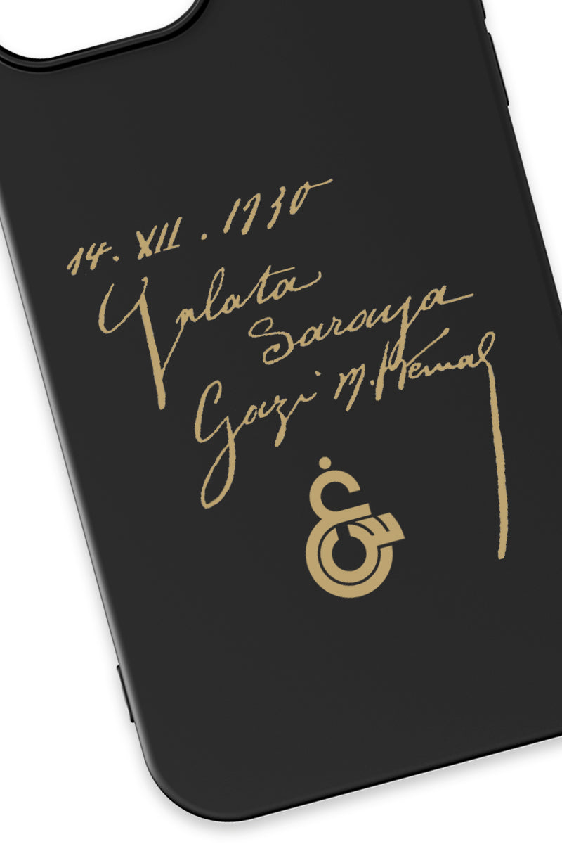 Galatasaray Atatürk İmza Siyah Silikon Telefon Kılıfı