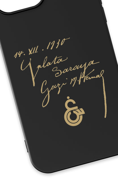 Galatasaray Atatürk İmza Siyah Silikon Telefon Kılıfı