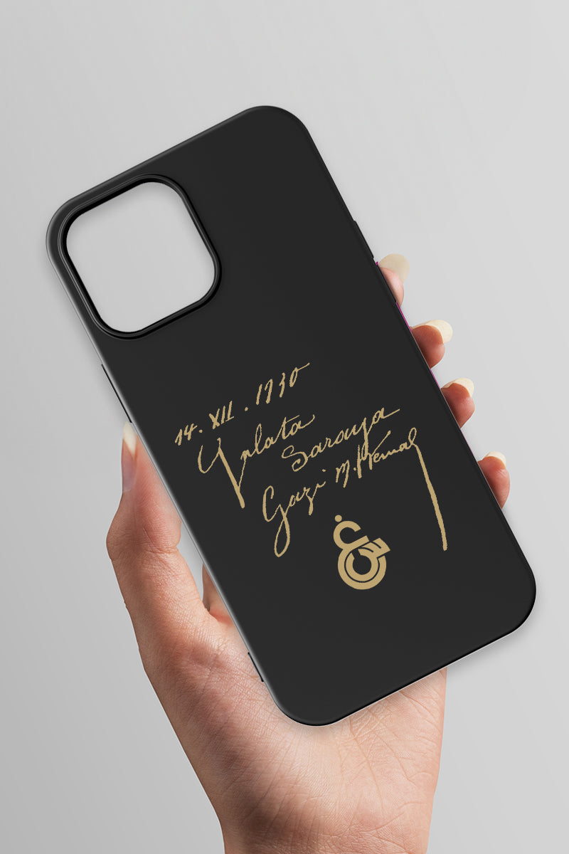 Galatasaray Atatürk İmza Siyah Silikon Telefon Kılıfı