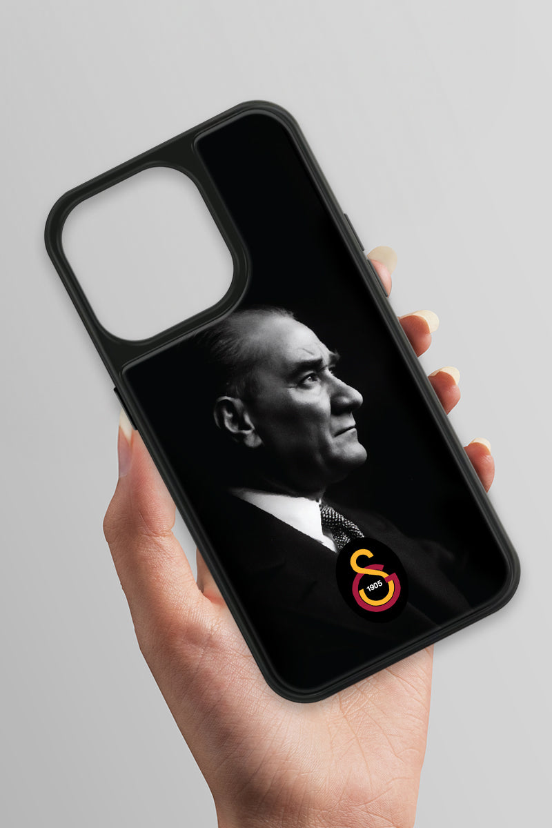 Galatasaray Büyük Atatürk Cam Telefon Kılıfı