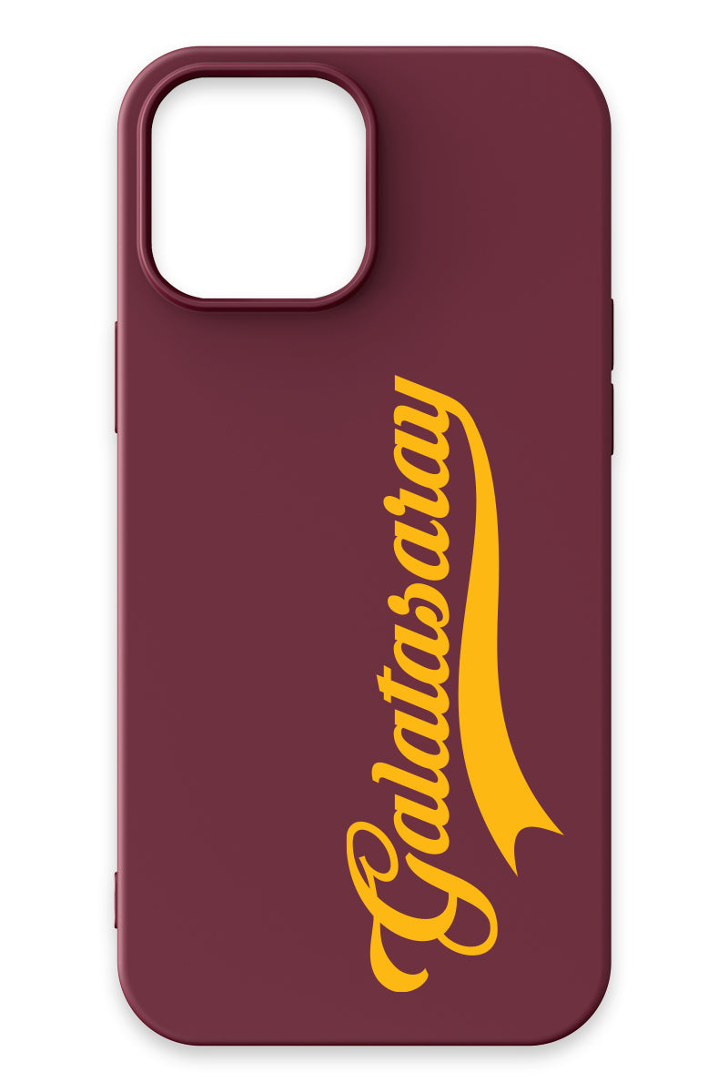 Galatasaray El Yazı Bordo Silikon Telefon Kılıfı
