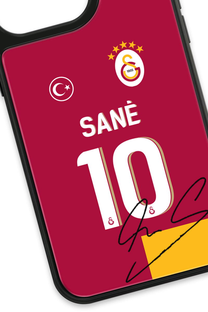 Galatasaray Leroy Sane Parçalı Forma İmzalı Cam Telefon Kılıfı