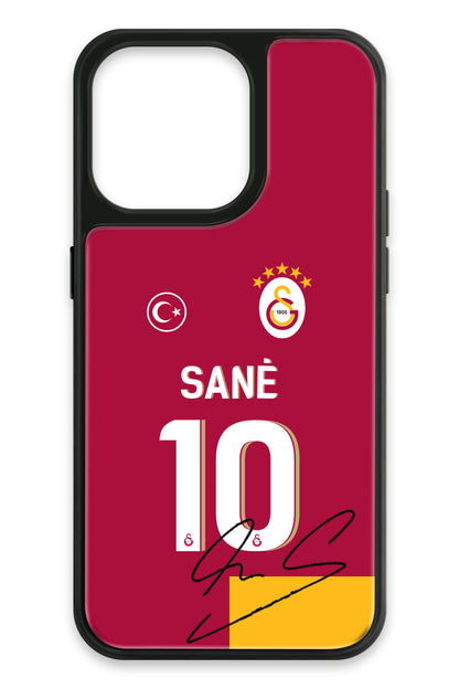 Galatasaray Leroy Sane Parçalı Forma İmzalı Cam Telefon Kılıfı
