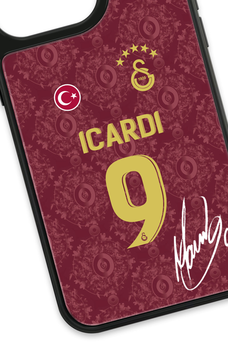 Galatasaray Mauro Icardi 3. Forma İmzalı Cam Telefon Kılıfı
