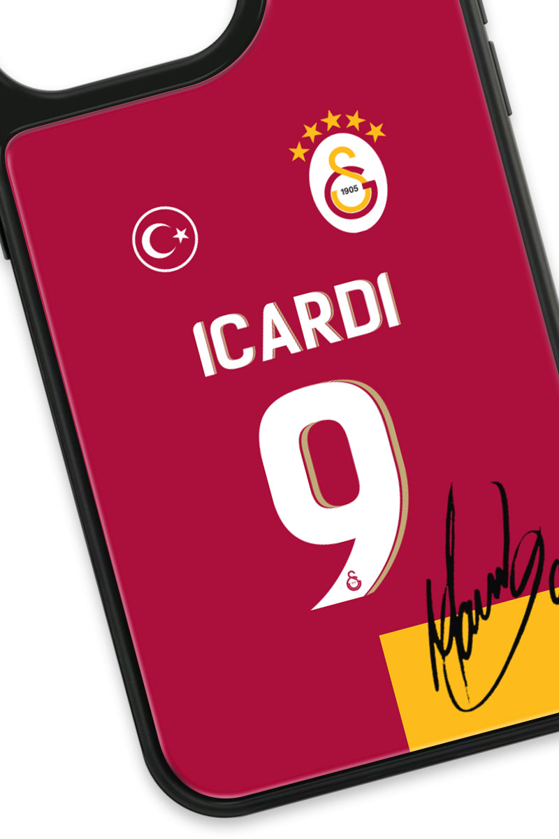 Galatasaray Mauro Icardi Parçalı Forma İmzalı Cam Telefon Kılıfı