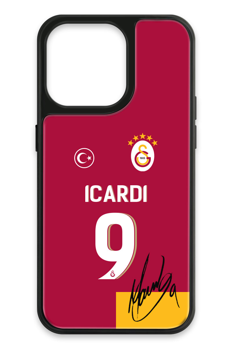 Galatasaray Mauro Icardi Parçalı Forma İmzalı Cam Telefon Kılıfı