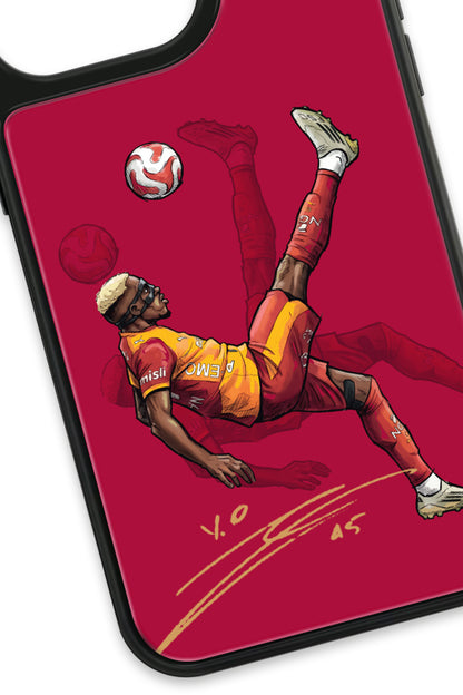 Galatasaray Osimhen Röveşata İmzalı Cam Telefon Kılıfı