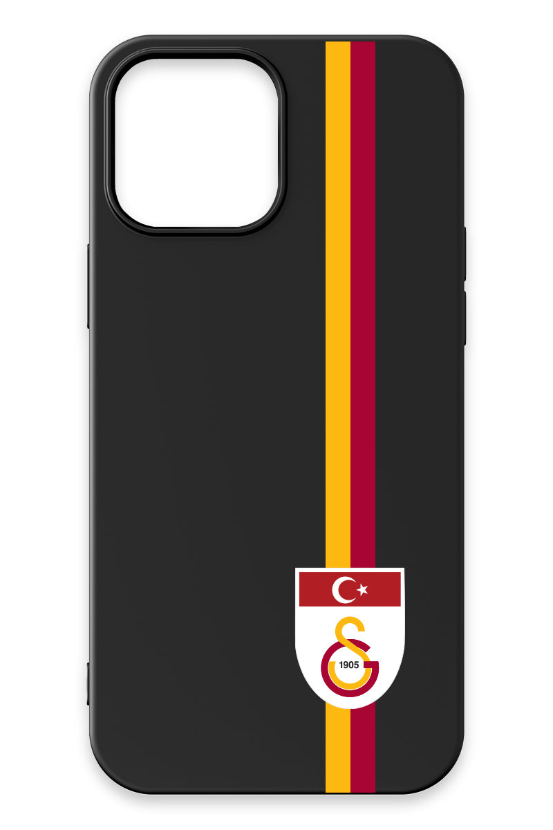 Galatasaray Parçalı Şerit Bayrak Arma Siyah Silikon Telefon Kılıfı
